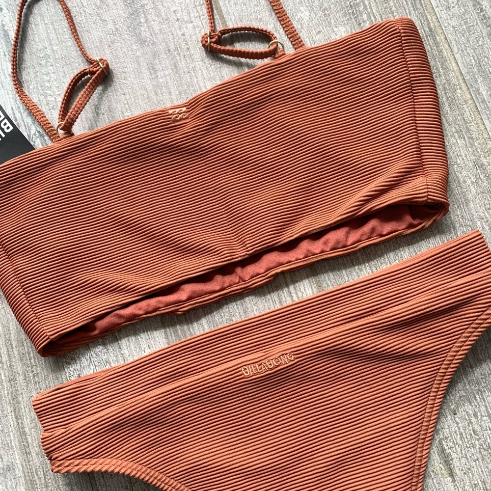 Billabong Rust Ribbed Bikini Set - Picture 9 of 10